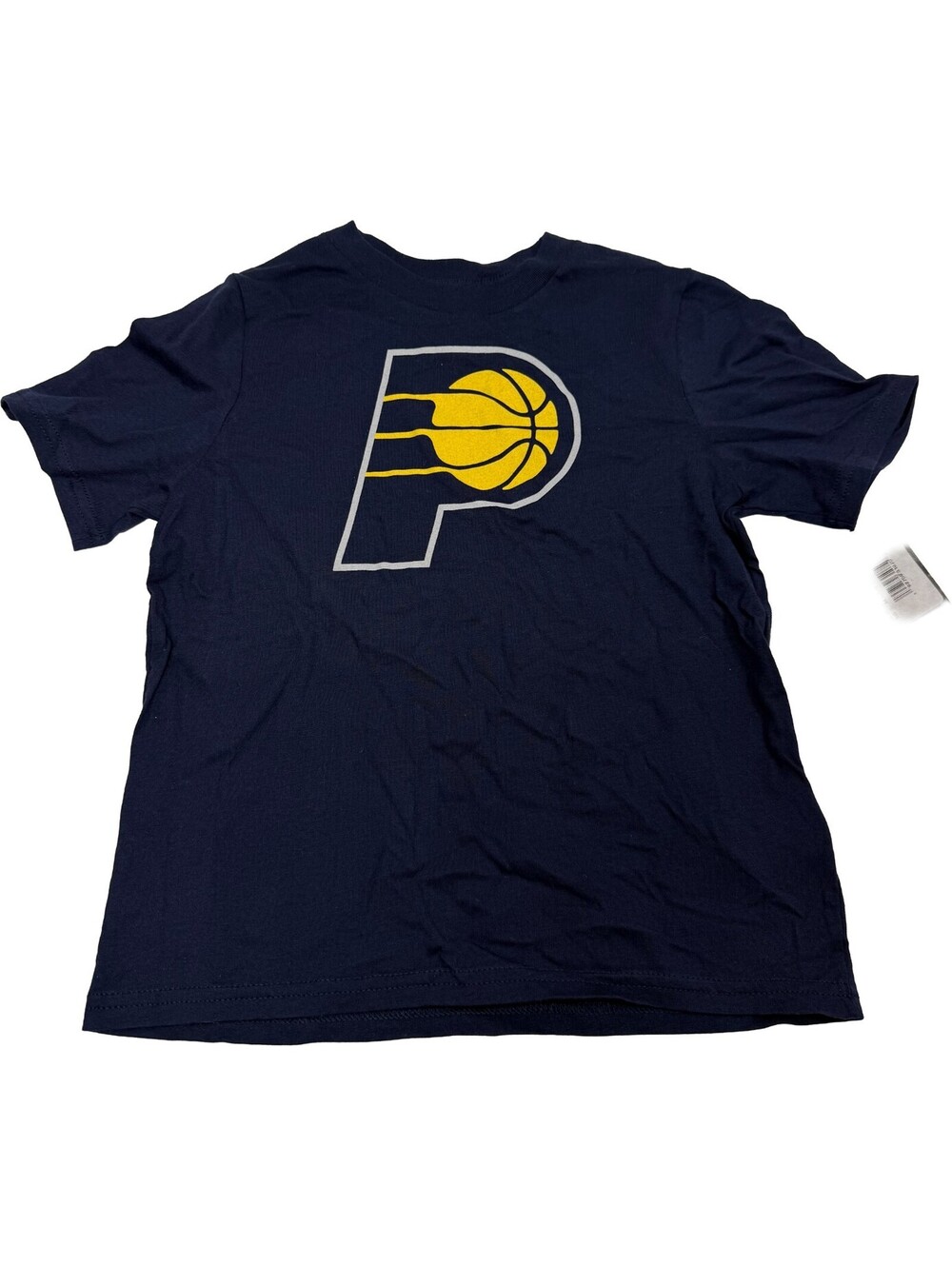 Indiana Pacers T-Shirt Youth Boys Size 5-6 Navy Blue Cotton NBA Tee NWT